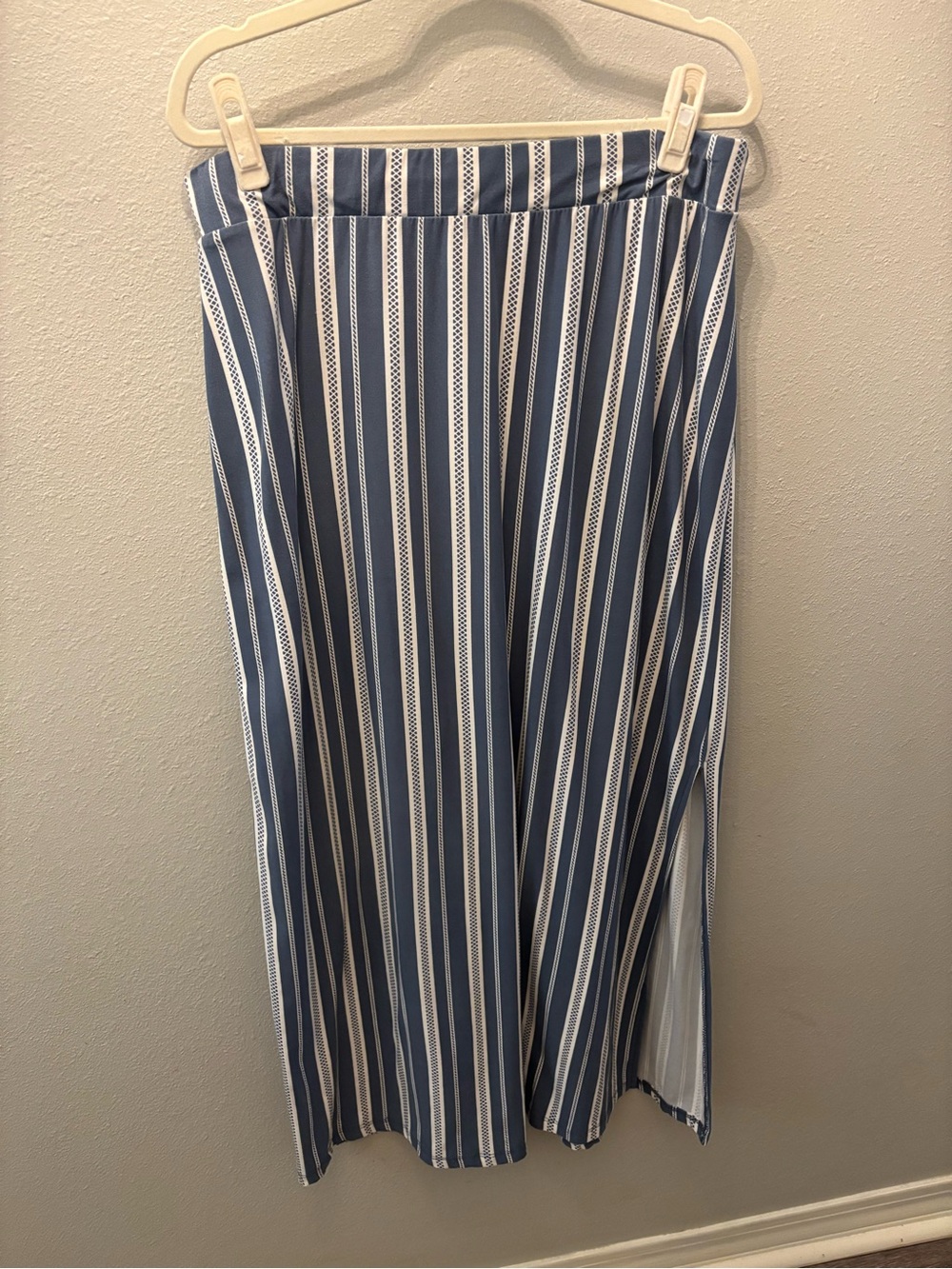 Striped Blue and White Maxi Skirt